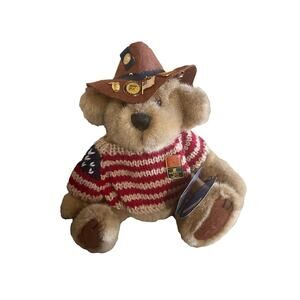 The Brass Button Bear Collection Cody American Flag Sweater Plush Bear 15 pins